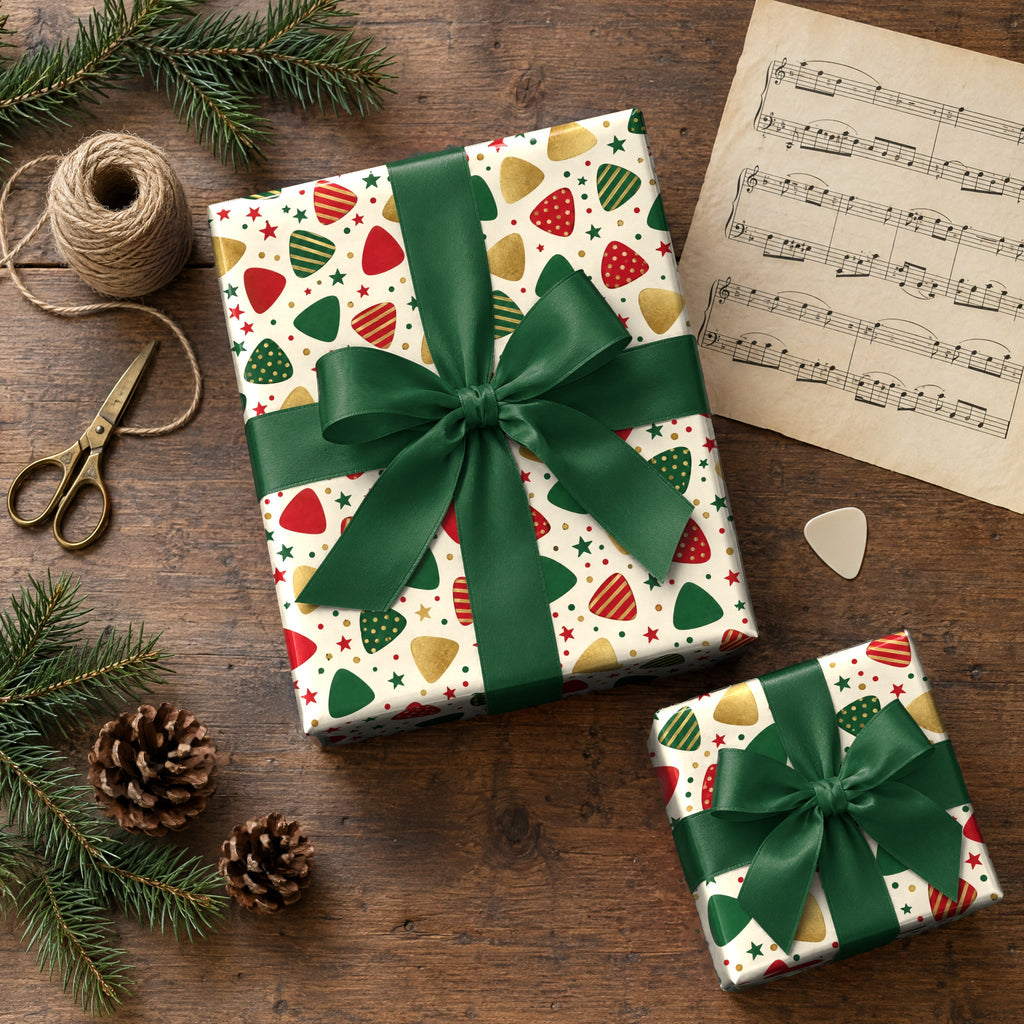 Guitar Pick Confetti Holiday Wrapping Paper