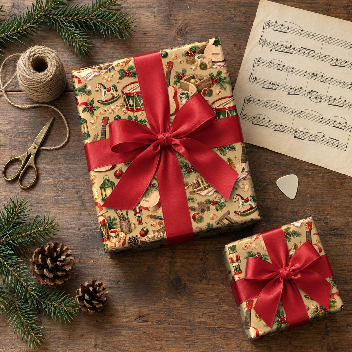 Santa's Instrument Workshop Wrapping Paper