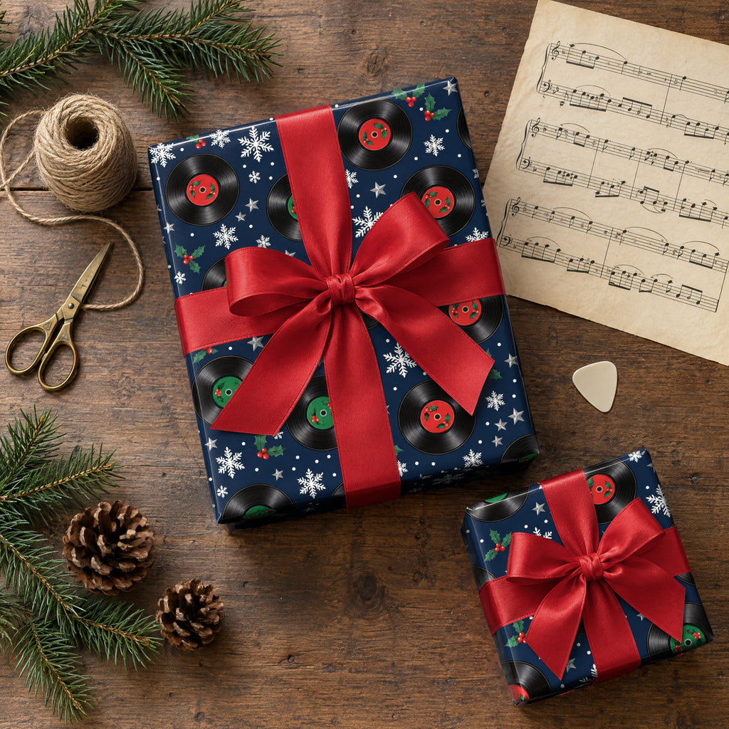 Vinyl Snowfall Christmas Wrapping Paper