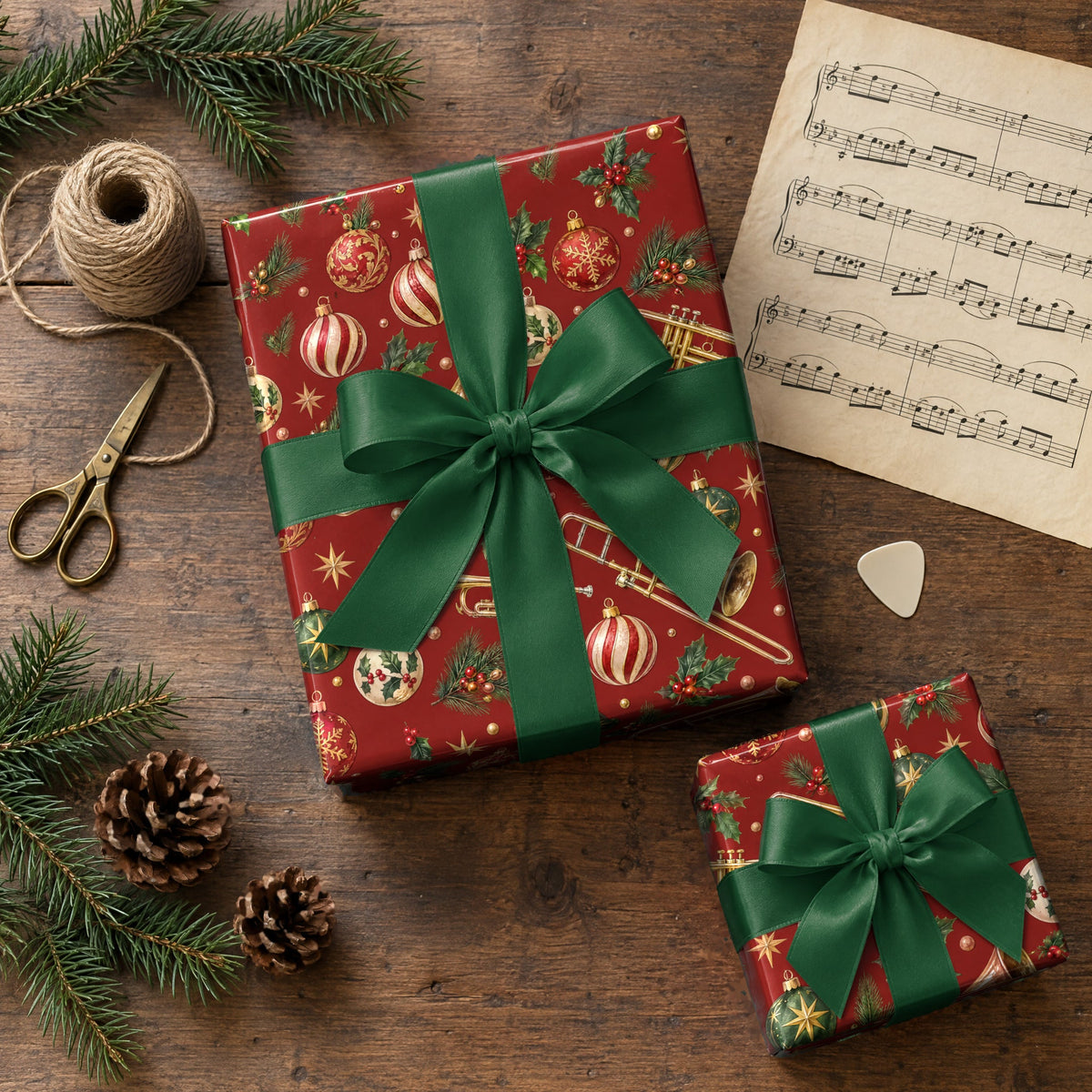Brass and Baubles Wrapping Paper
