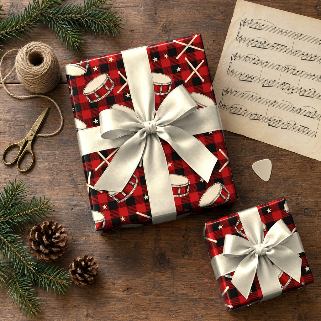 Buffalo Plaid Drumsticks Wrapping Paper