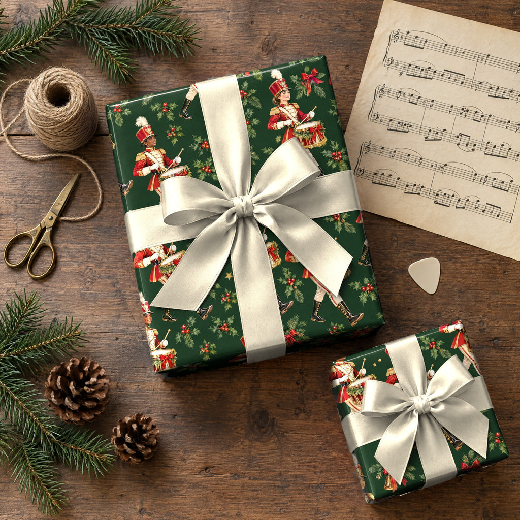 Tinsel Drumline March Wrapping Paper