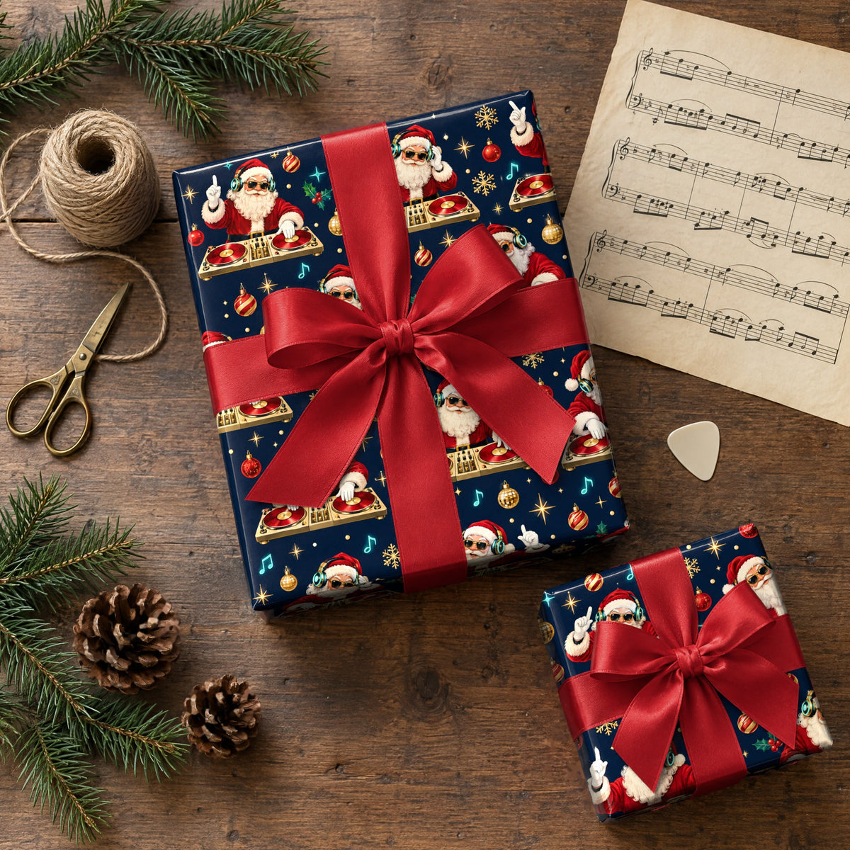 DJ Santa Turntables Wrapping Paper