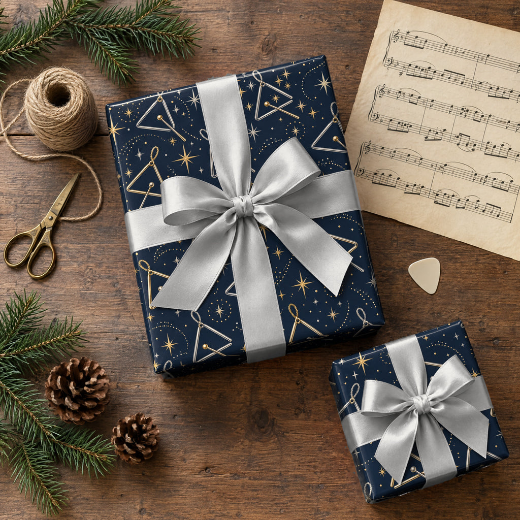 Twinkling Triangle Stars Wrapping Paper
