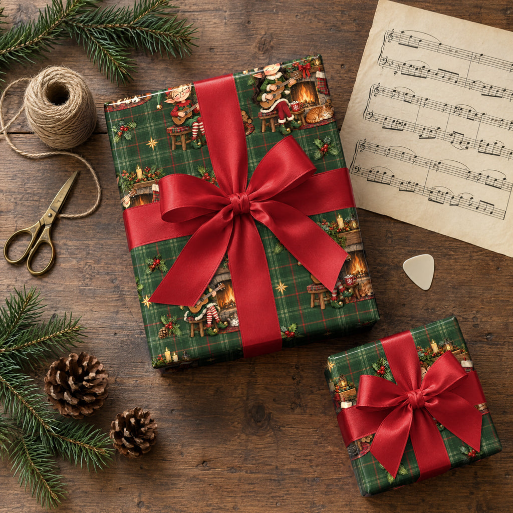 Elf Ukulele Cabin Wrapping Paper