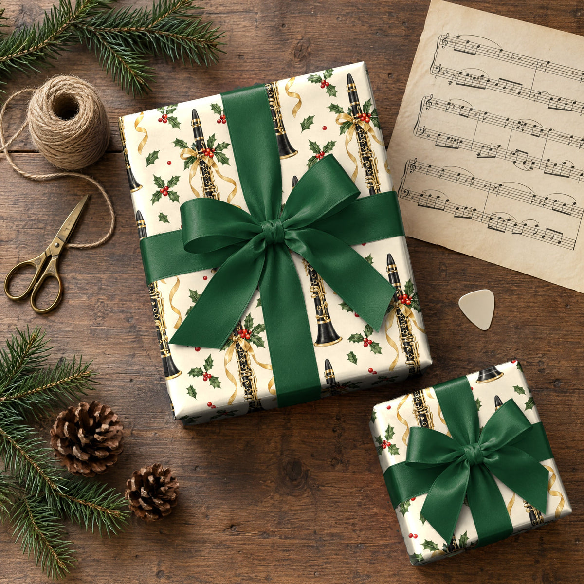Clarinet Carol Scatter Wrapping Paper