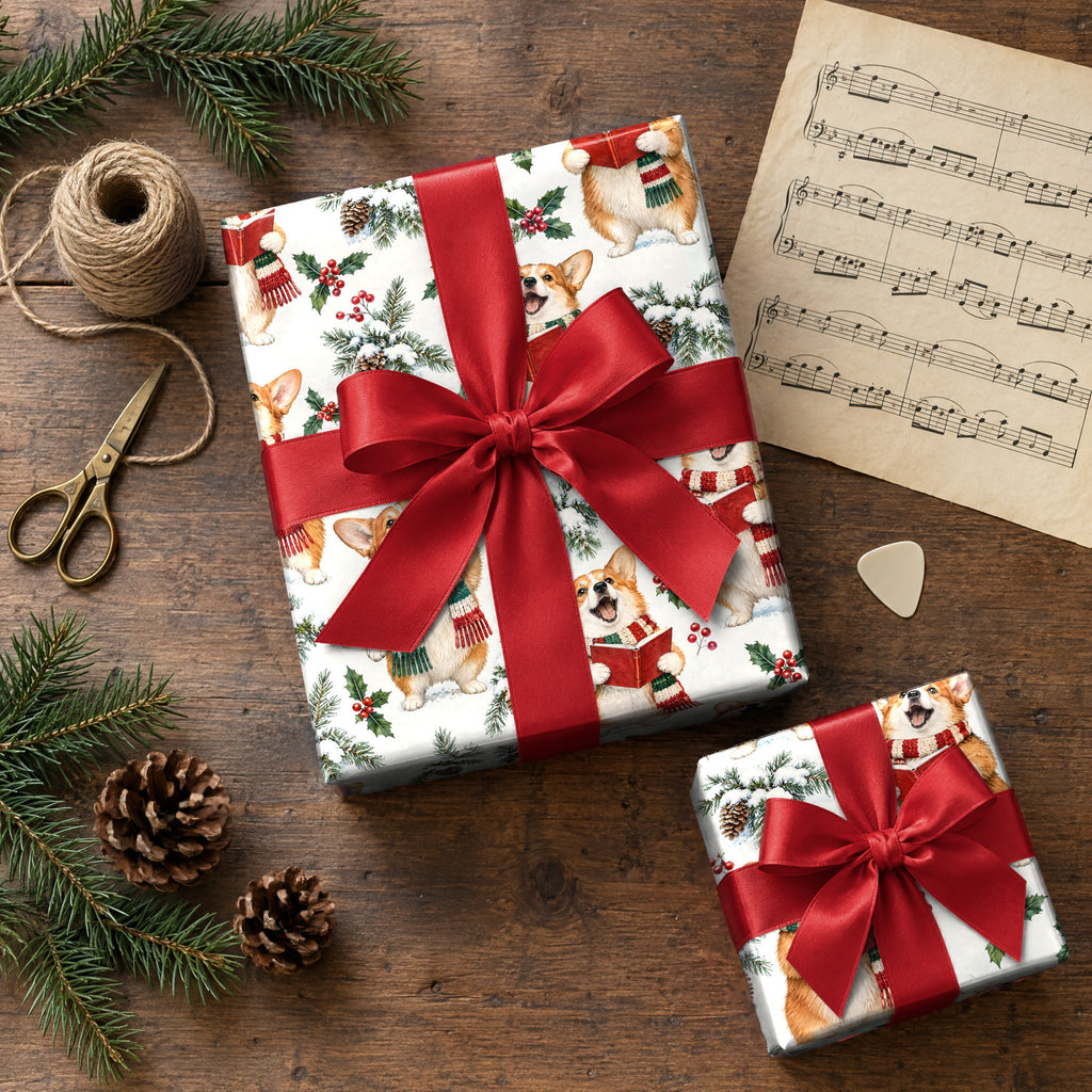 Corgi Carolers Wrapping Paper