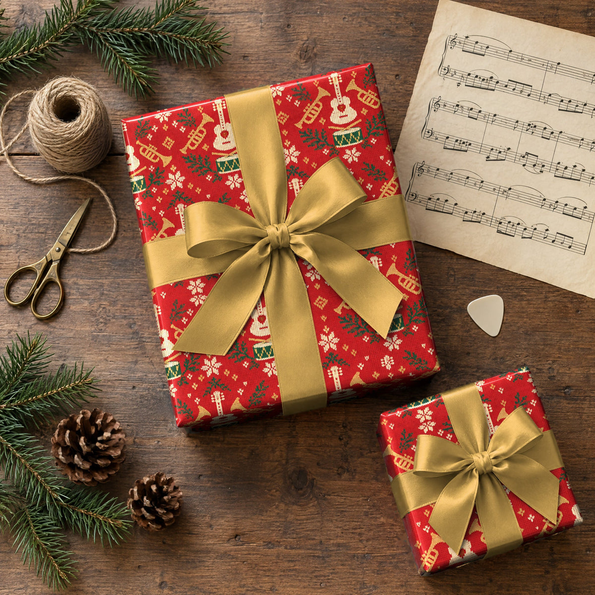 Ugly Sweater Band Icons Wrapping Paper