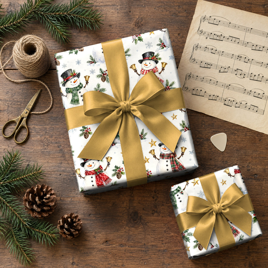 Snowman Bell Choir Wrapping Paper