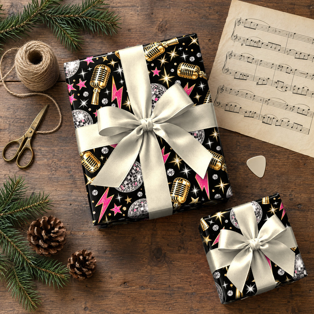 Disco Rock Star Glam Wrapping Paper