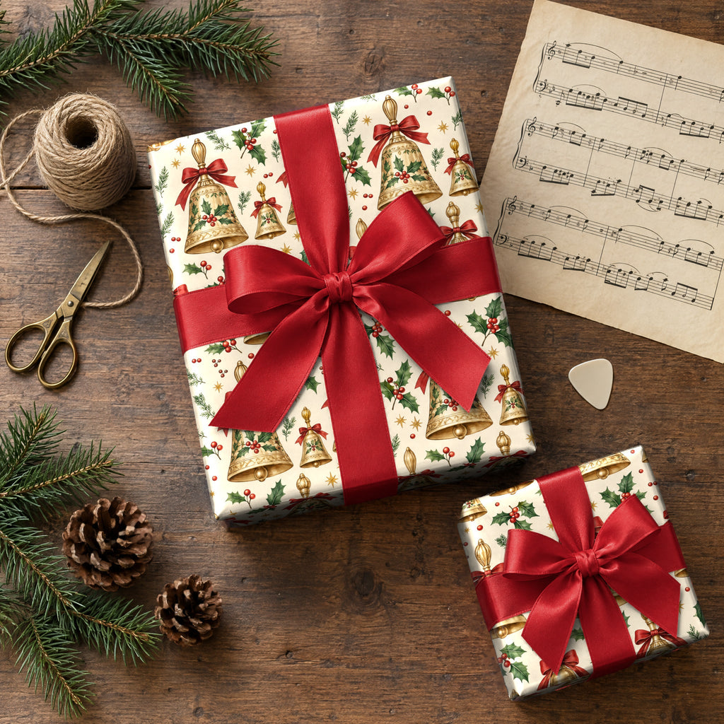 Bell Choir Holly Wrapping Paper