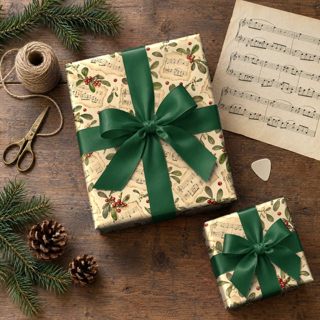 Sheet Music Mistletoe Wrapping Paper
