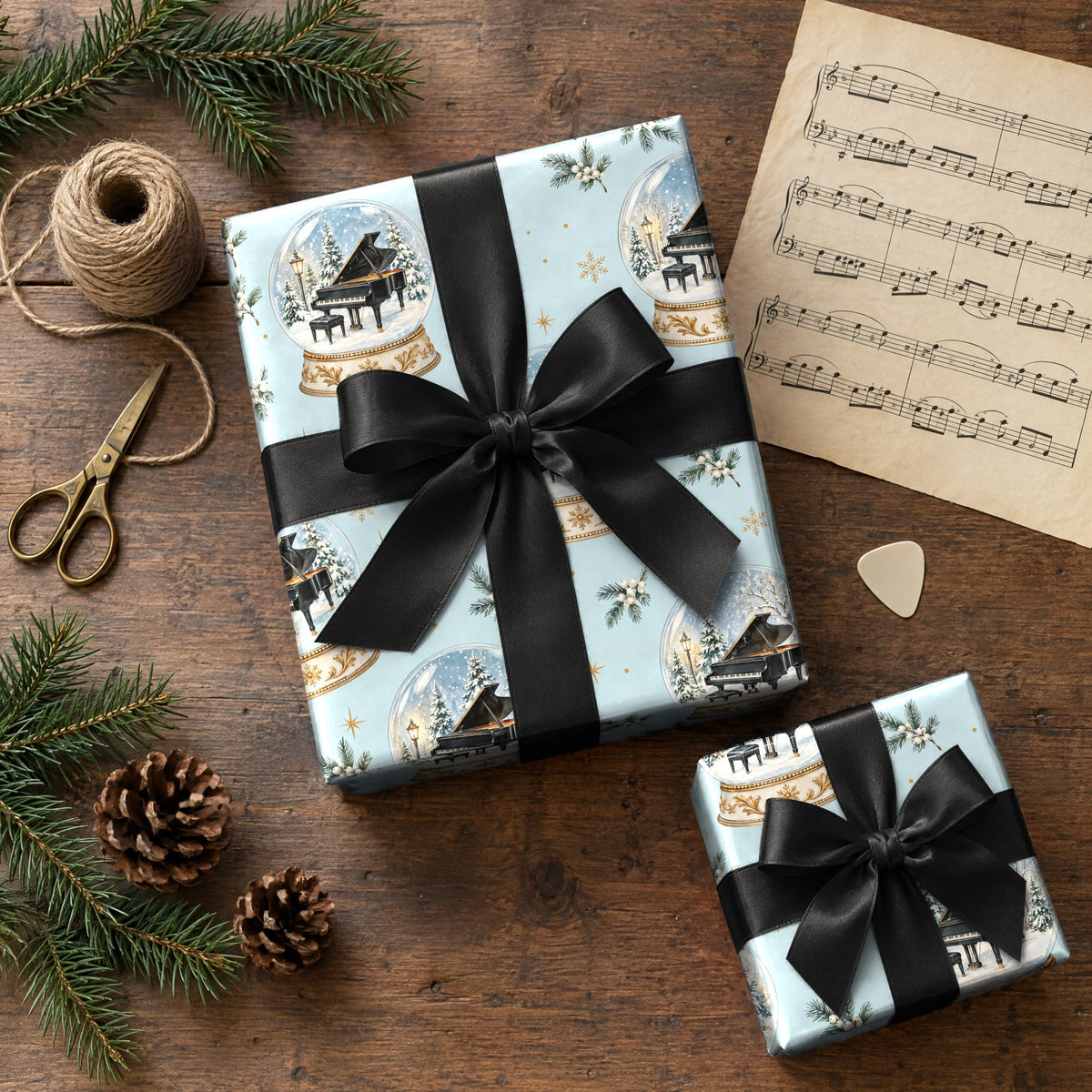 Grand Piano Snowglobe Wrapping Paper