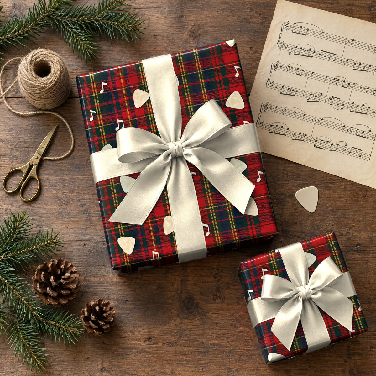 Rock and Roll Tartan Wrapping Paper
