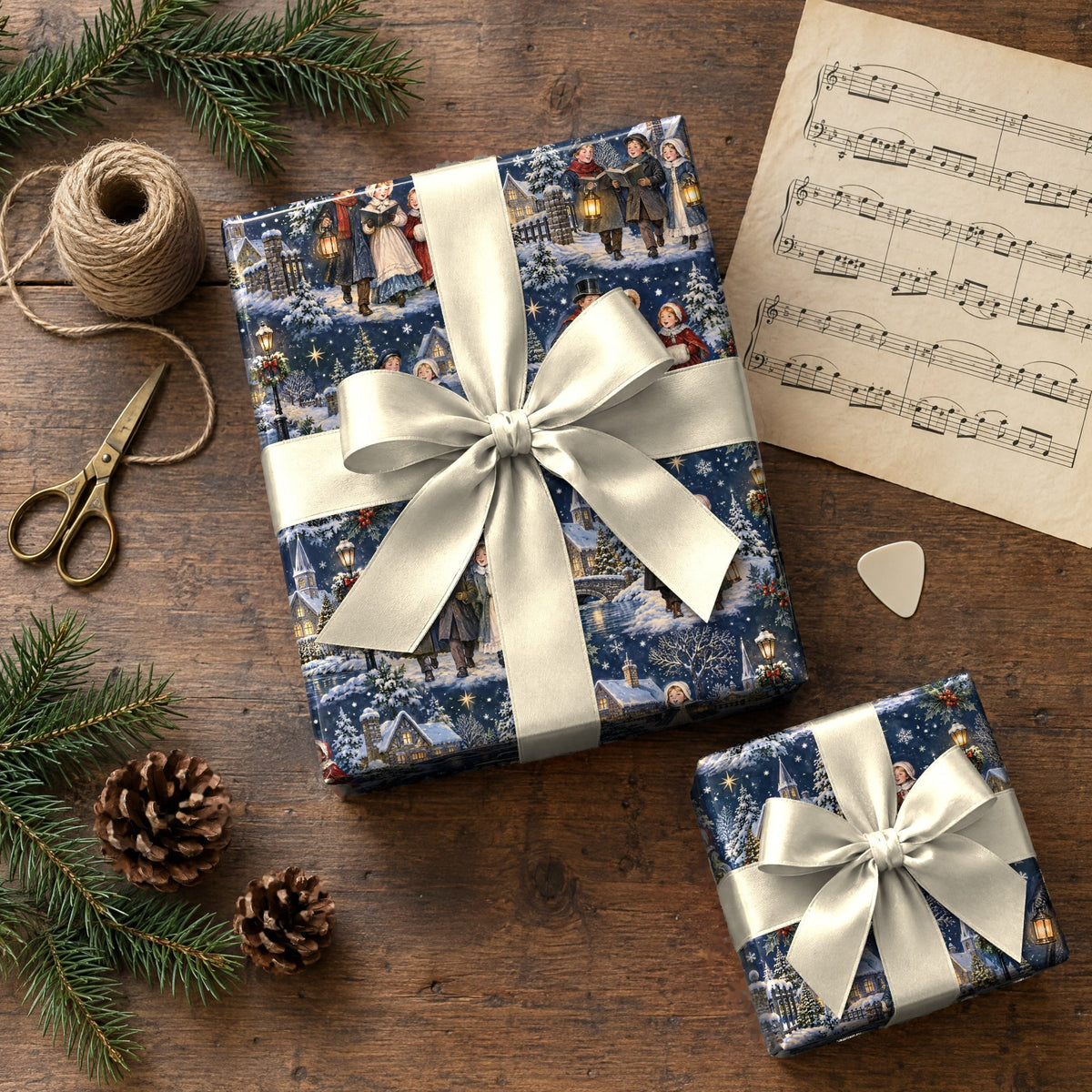 Carolers Lantern Walk Wrapping Paper