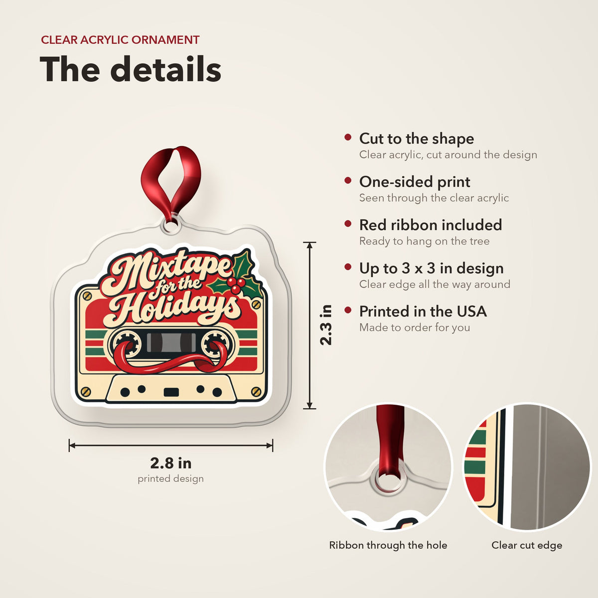 Mixtape for the Holidays Cassette Christmas Ornament