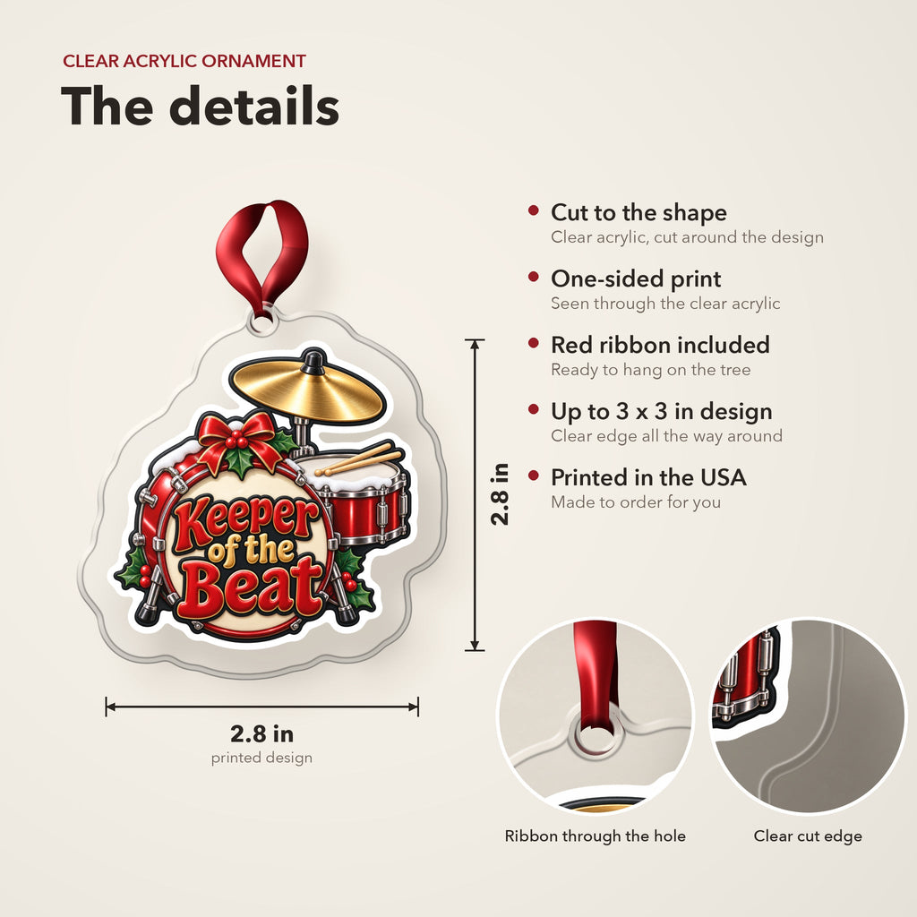 Keeper of the Beat Drum Kit Christmas Ornament