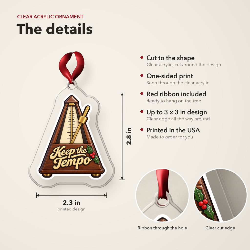 Keep the Tempo Metronome Christmas Ornament