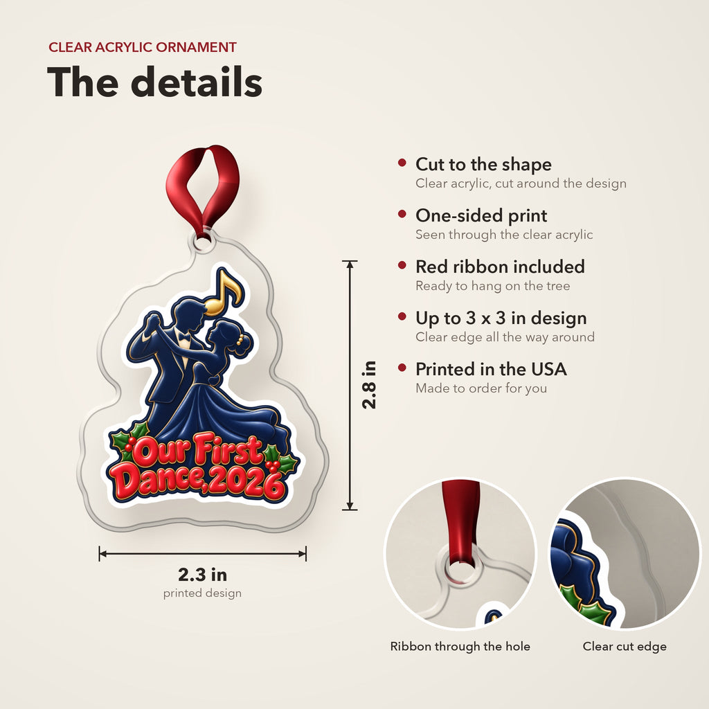 Our First Dance 2026 Couple Christmas Ornament
