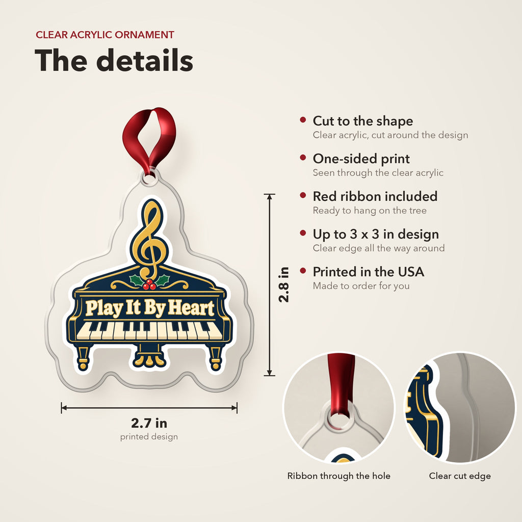 Play It By Heart Grand Piano Christmas Ornament