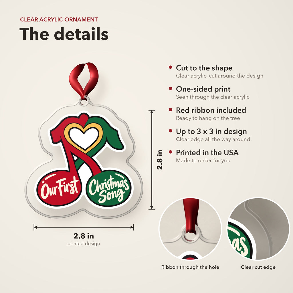 Our First Christmas Song Music Notes Ornament