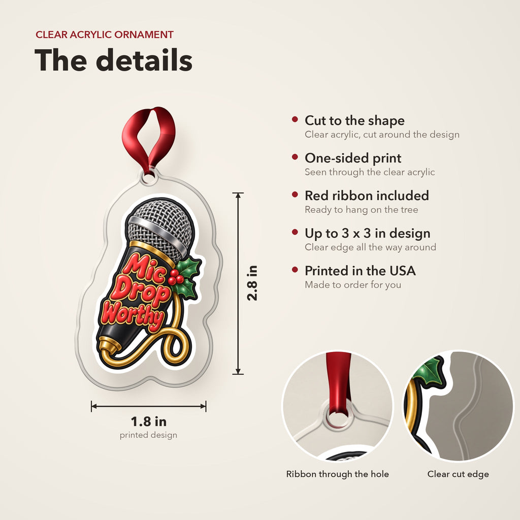 Mic Drop Worthy Microphone Christmas Ornament