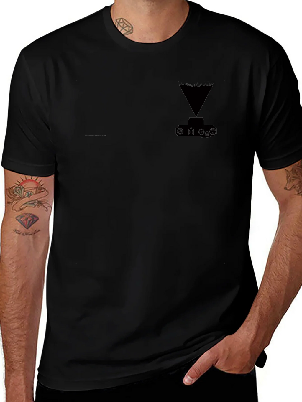 Mens Black Graphic Tee - Tank Hologram Design product image 1