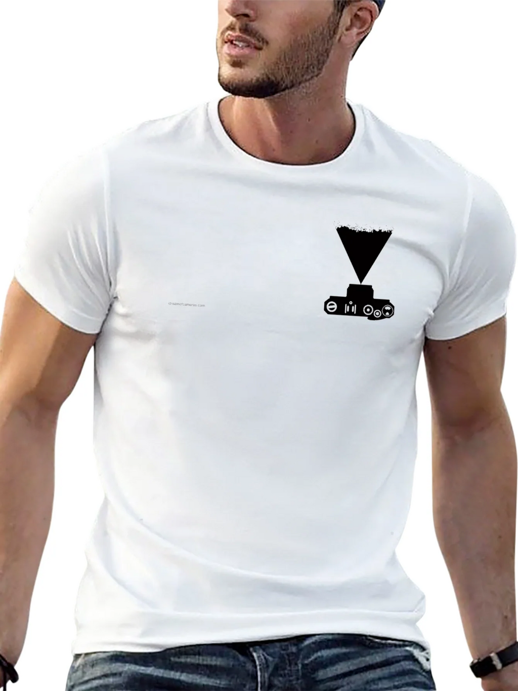 Mens Black Graphic Tee - Tank Hologram Design product image 12