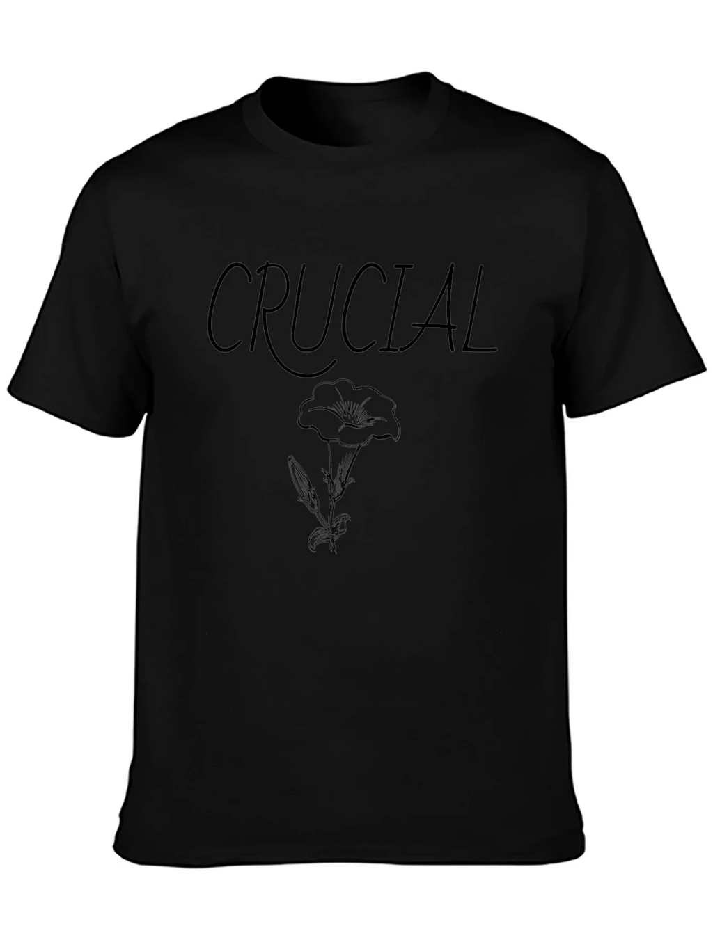 Crucial Flower Graphic Black T-Shirt product image 3