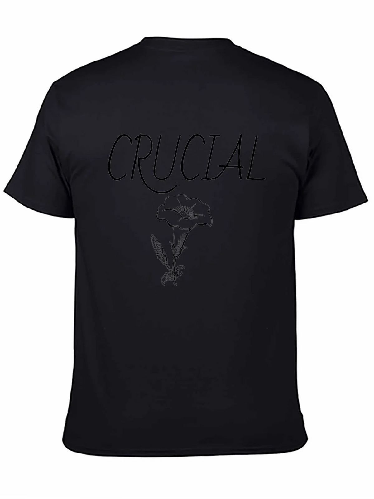 Crucial Flower Graphic Black T-Shirt product image 4