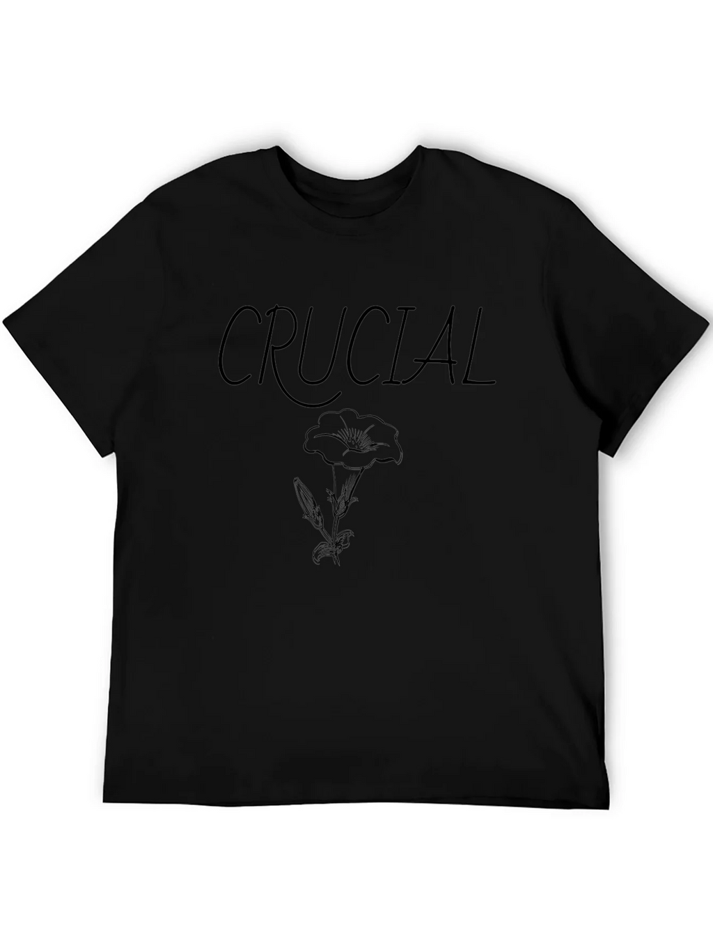 Crucial Flower Graphic Black T-Shirt product image 5