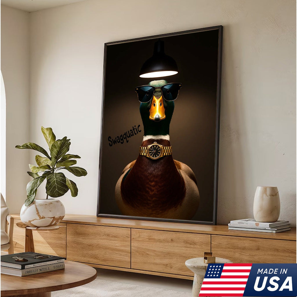Swag Duck Canvas Art – Cool Duck with Sunglasses & Gold Watch
