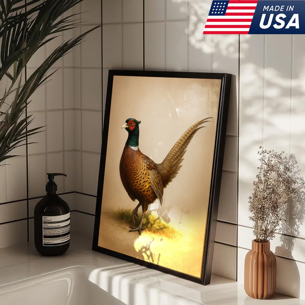 Pheasant Wall Art – Rustic Hunting Bird Canvas Print for Cabin, Lodge & Farmhouse Decor