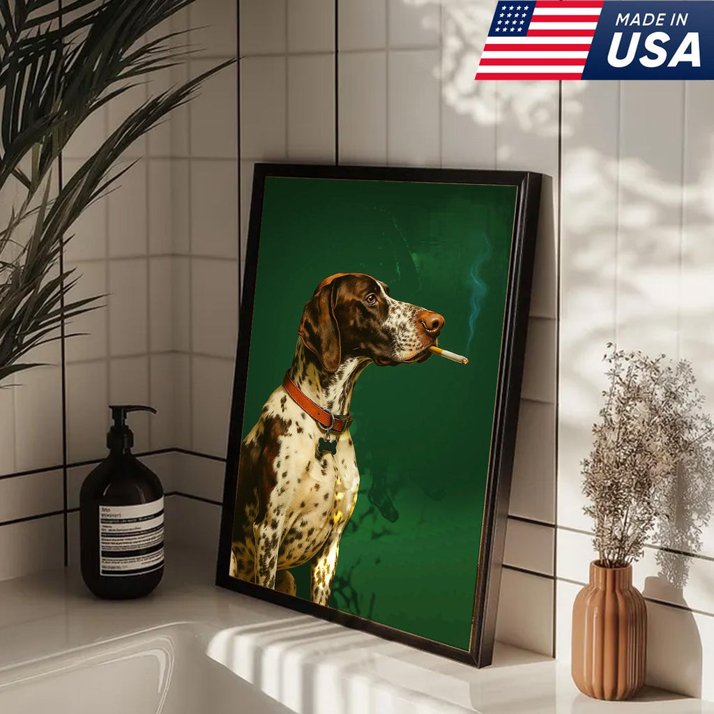 Funny Dog Canvas Wall Art, German Shorthaired Pointer Portrait