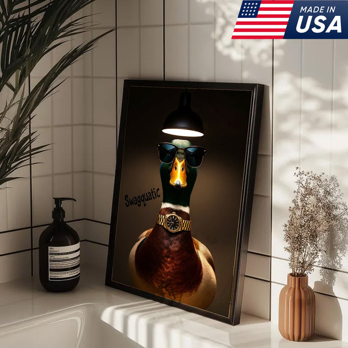 Swag Duck Canvas Art – Cool Duck with Sunglasses & Gold Watch