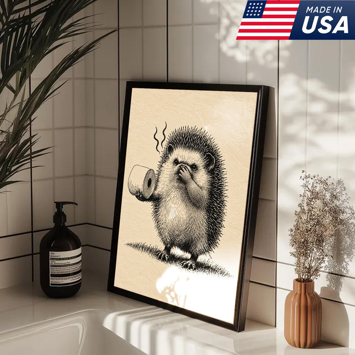 Stinky Hedgehog Humor Canvas