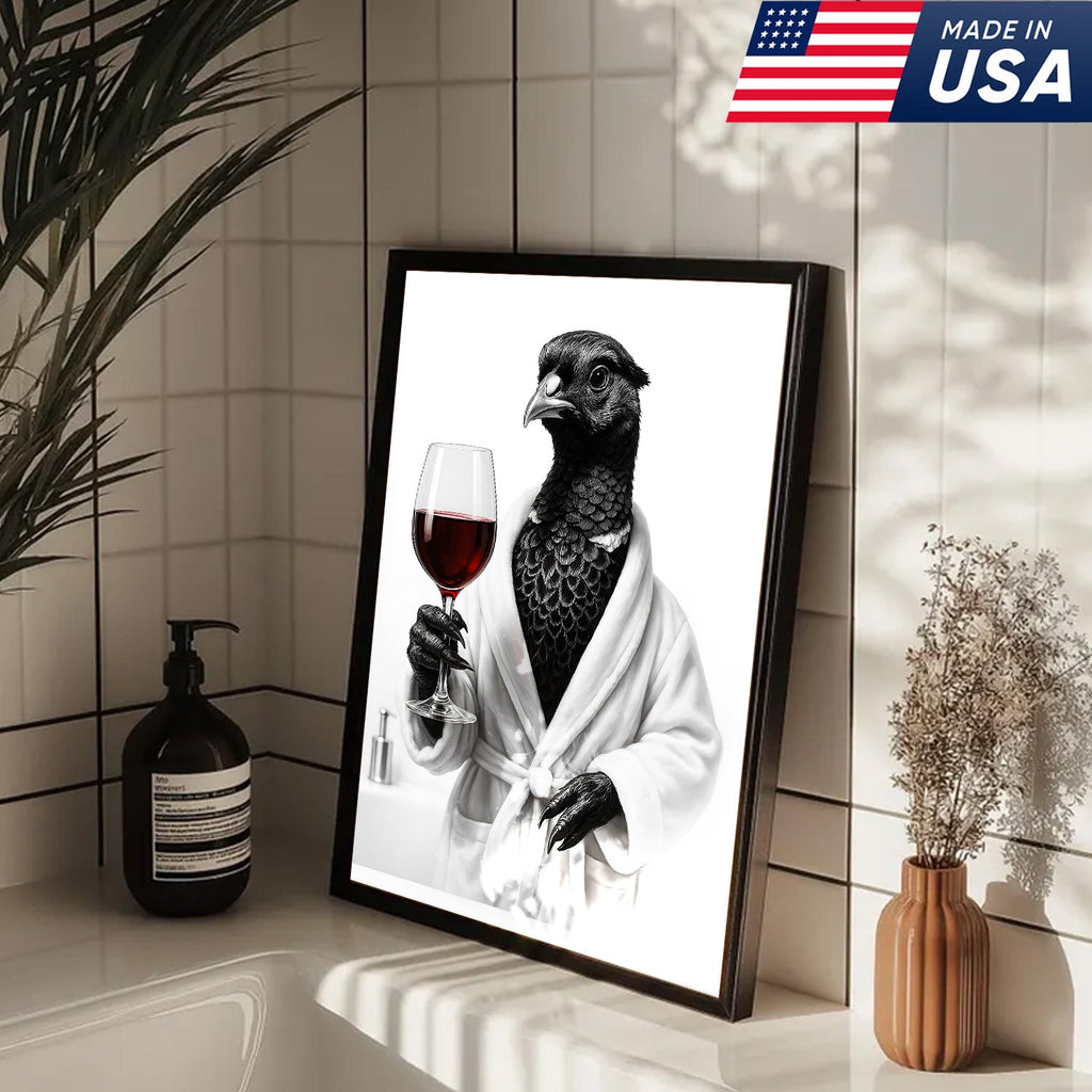Funny Pheasant Bathroom Chill Canvas Wall Art – Unique Gift for Hunters, Bird Lovers