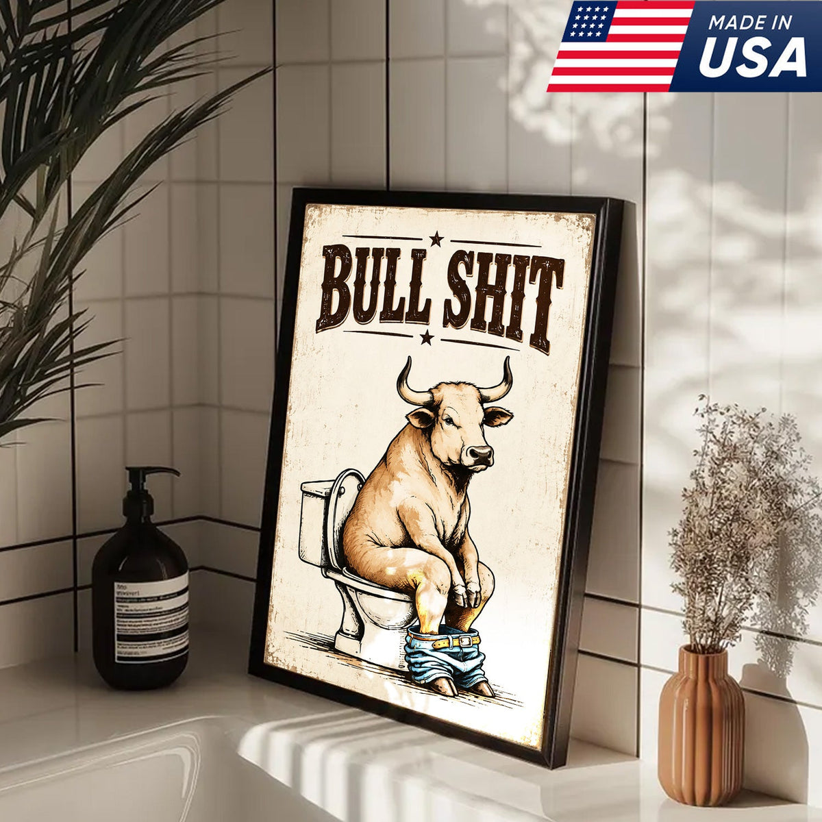 Bullshit Bathroom Humor Canvas