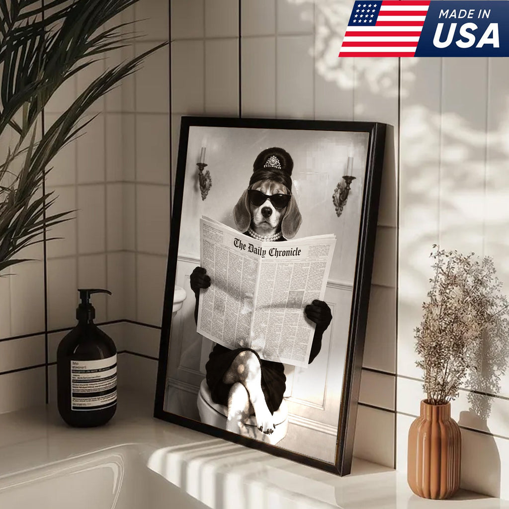 Classy Beagle Bathroom Canvas