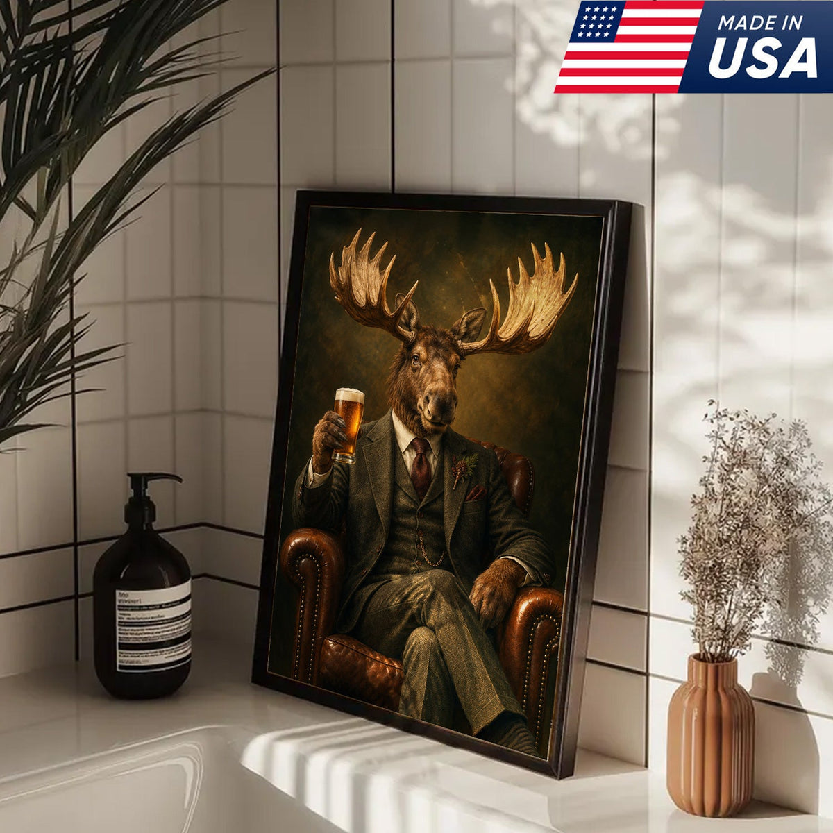 Regal Moose Gentleman Canvas