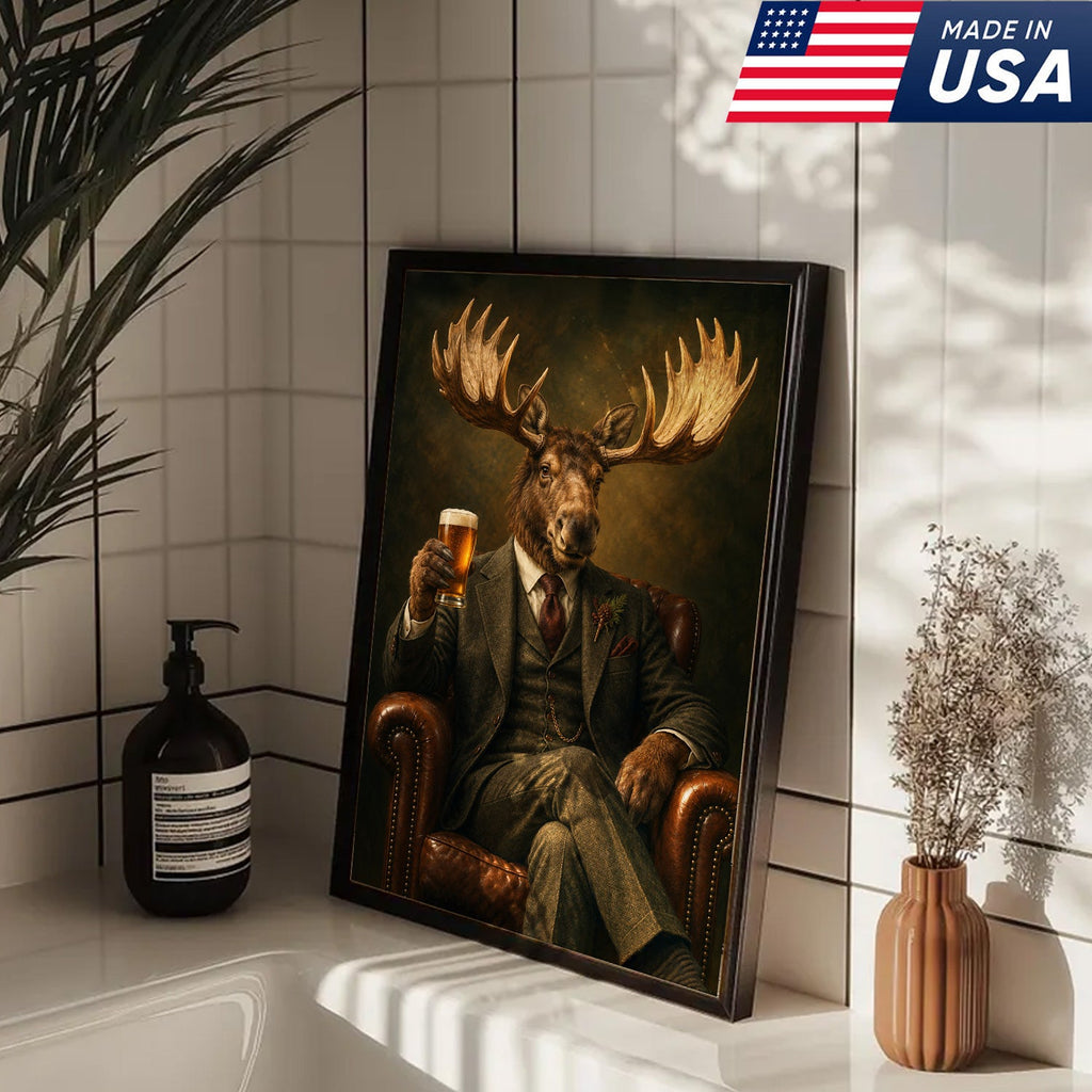 Distinguished Moose Canvas