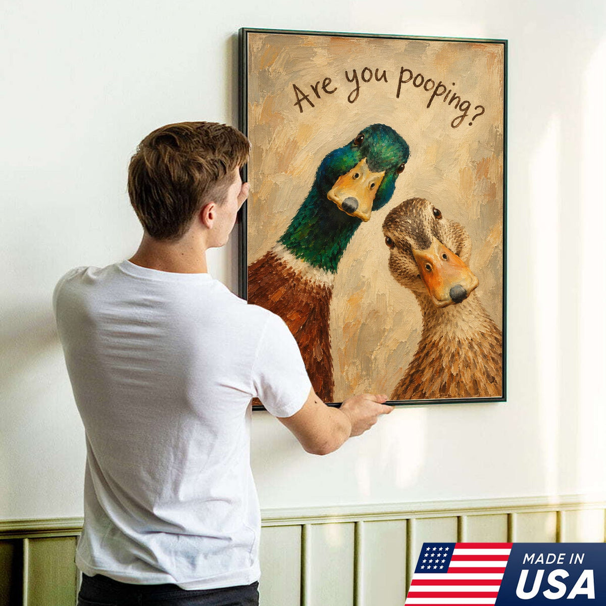Are You Pooping Funny Duck Canvas