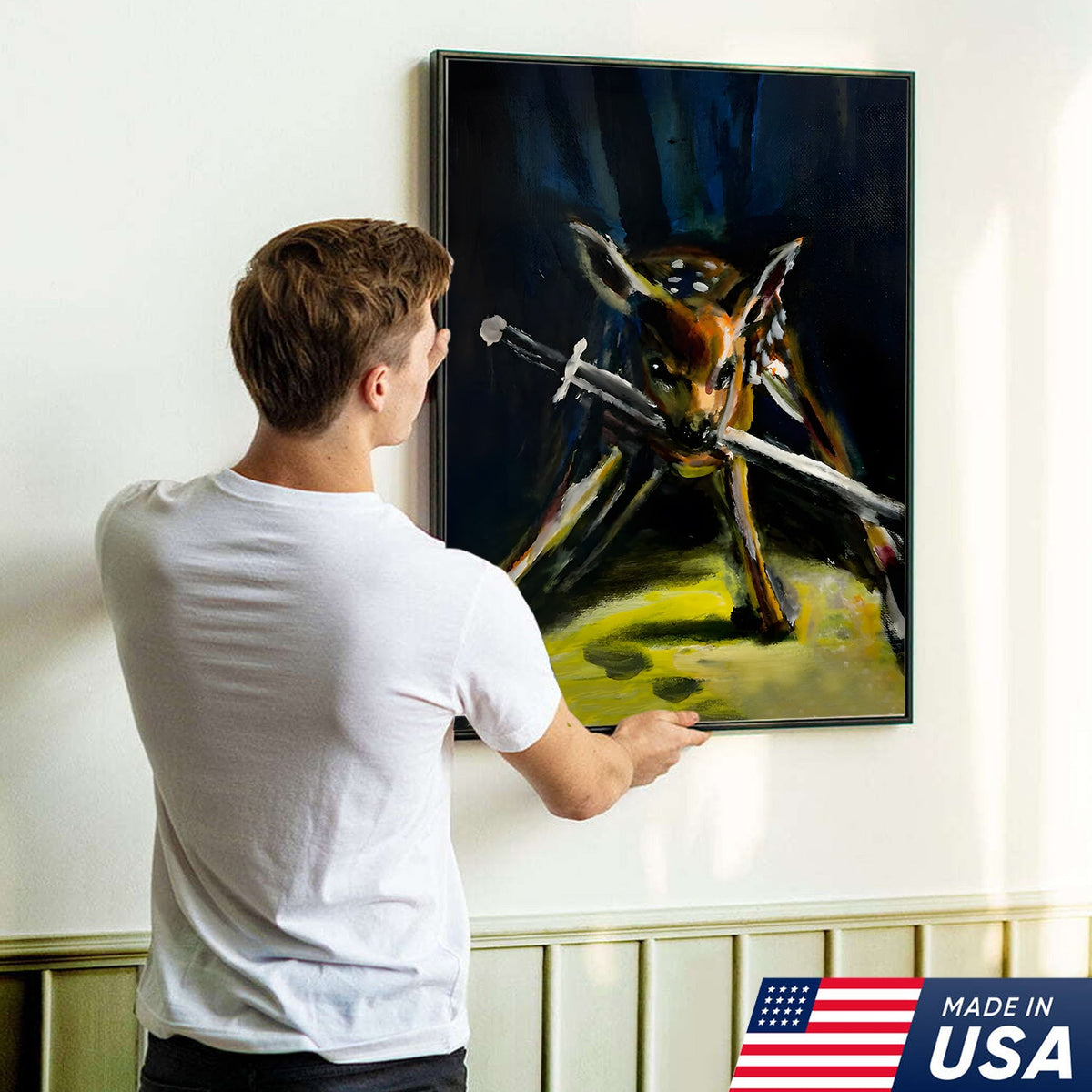 Midnight Deer Hunt Canvas