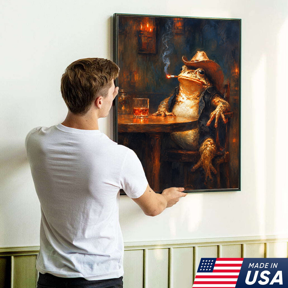 Midnight Cowboy Frog Canvas