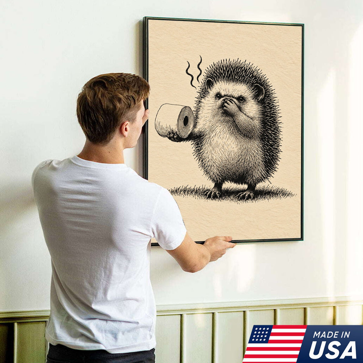 Stinky Hedgehog Humor Canvas