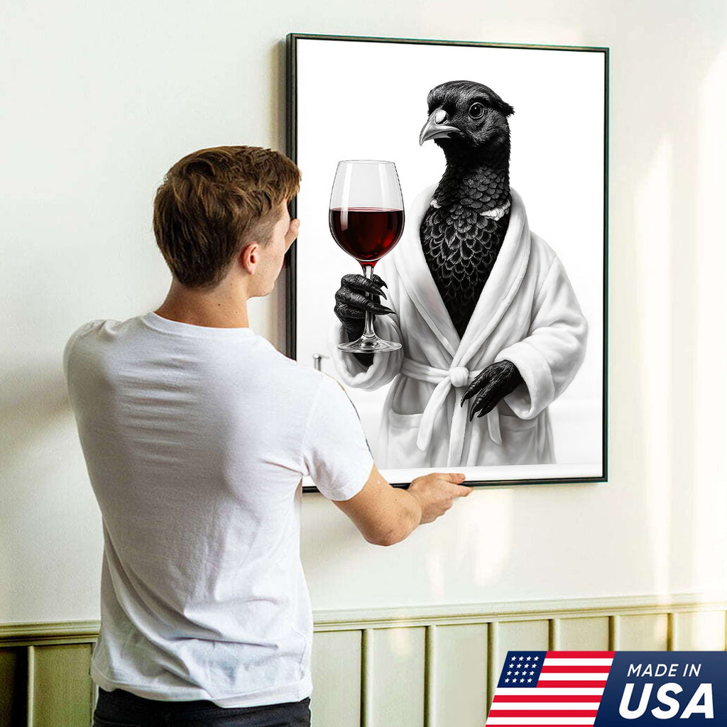 Funny Pheasant Bathroom Chill Canvas Wall Art – Unique Gift for Hunters, Bird Lovers