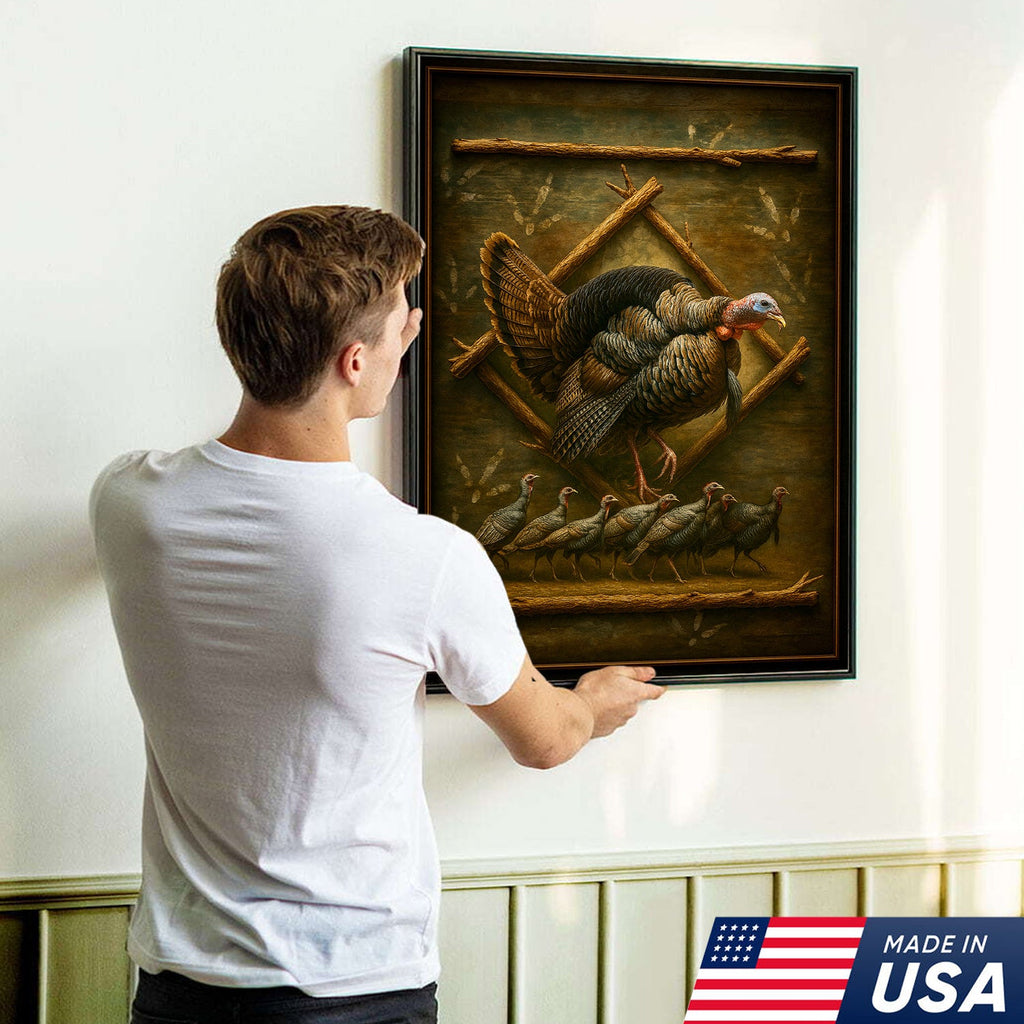 Wild Turkey Canvas Wall Art – Rustic Farmhouse Decor & Perfect Gift for Hunters