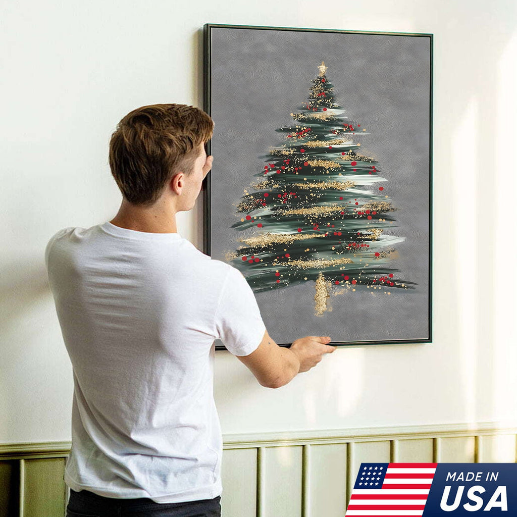 Golden Noel Christmas Canvas