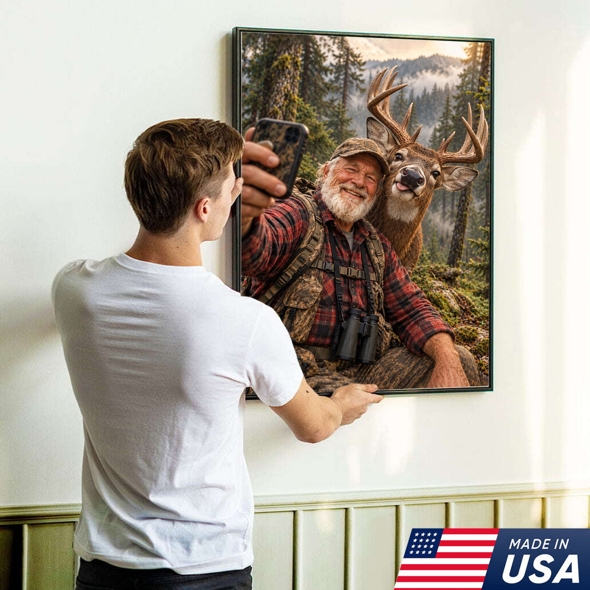 Custom Deer Selfie Canvas