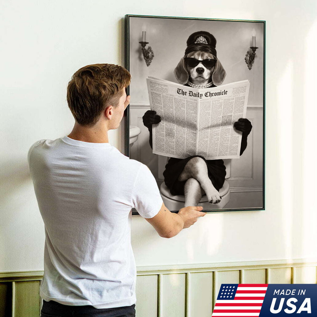 Classy Beagle Bathroom Canvas